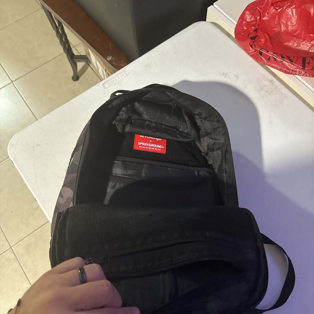 Sprayground Black Camo Shark Mouth Backpack - Picture 11 of 13